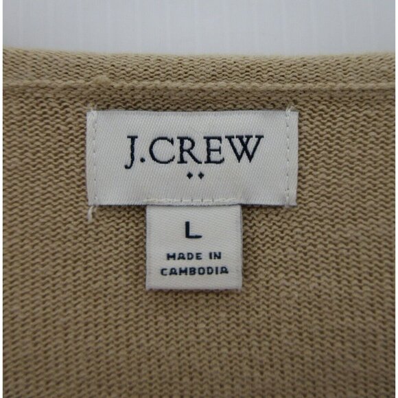 J Crew Sweater Large Linen Pullover Preppy V-Neck Lagenlook Cottage - Picture 8 of 10